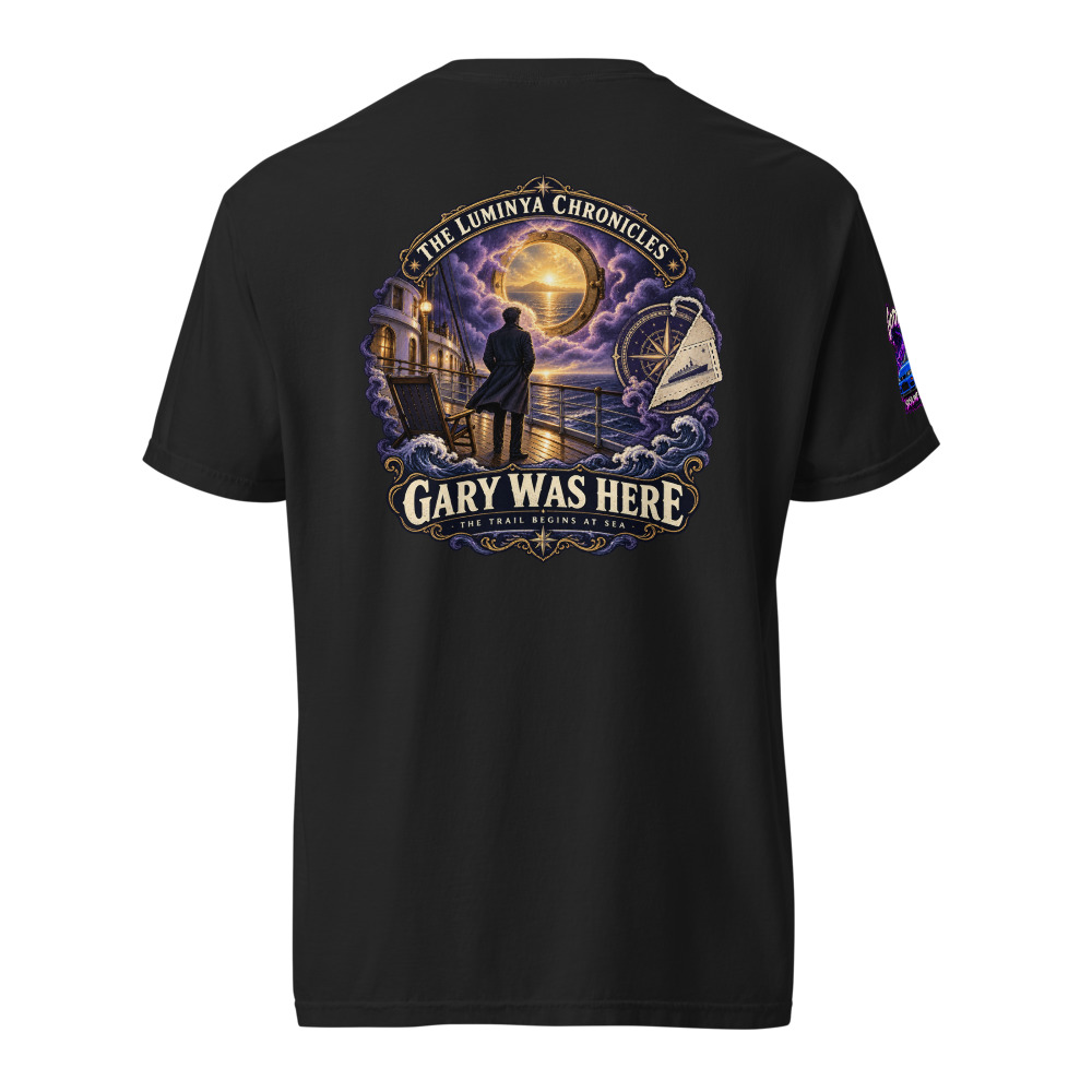 LumiNya Skyline | Godzilla Electric Blue Graphic Tee - Comfort Colors — Black — Back