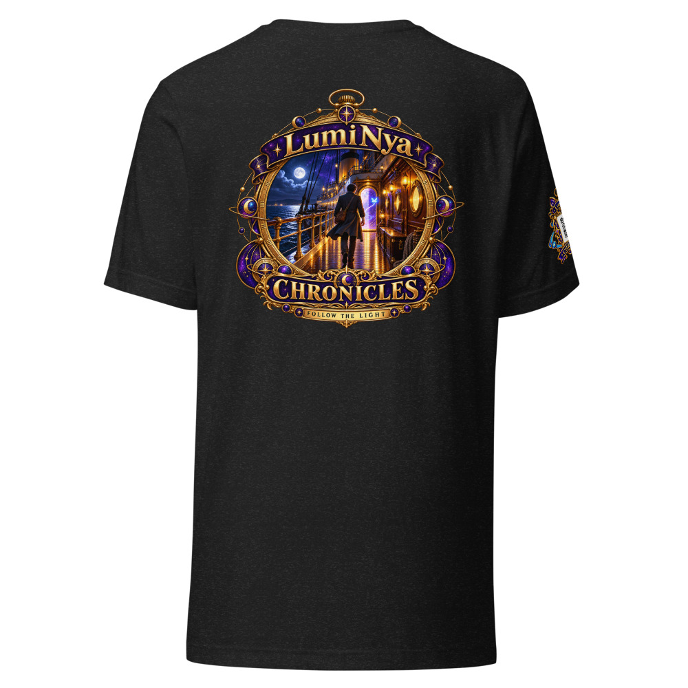 LumiNya Chronicles | Follow the Light Graphic Tee — Black Heather — Back